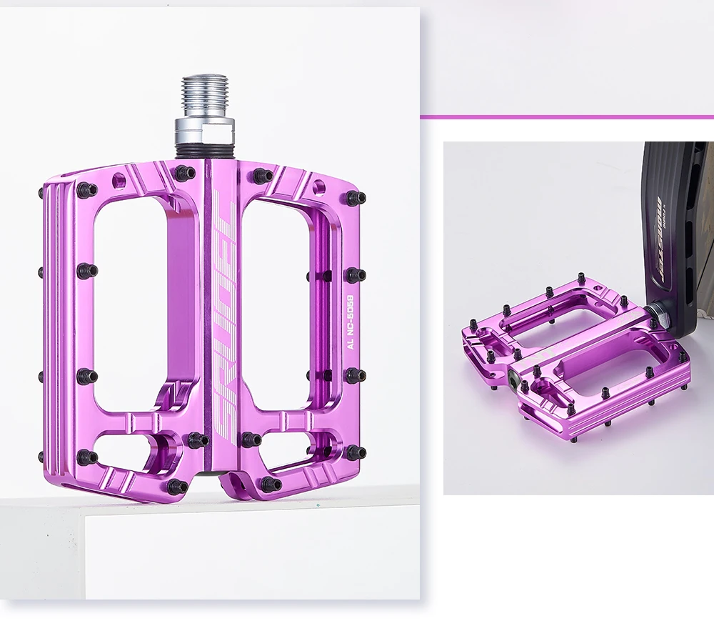 SRUOEC 3 Bearings Mountain Road Bike Sealed Bearing Pedals High Strength Non-Slip Pedals Bicycle Accessories