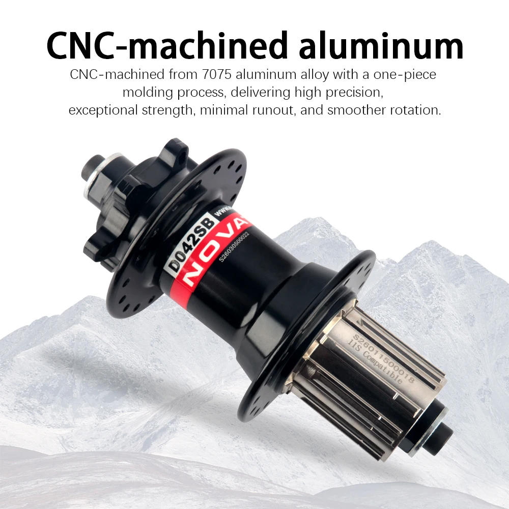 Novatec MTB Hub D041SB D042SB Mountain Bicycle Cube 28H 32H 36H Bike HG Bearing Cube 7 8 9 10 11 12 Speed Disc Brake QR Hub