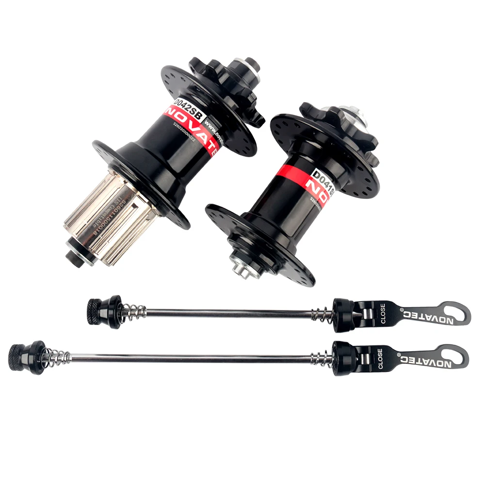 Novatec MTB Hub D041SB D042SB Mountain Bicycle Cube 28H 32H 36H Bike HG Bearing Cube 7 8 9 10 11 12 Speed Disc Brake QR Hub