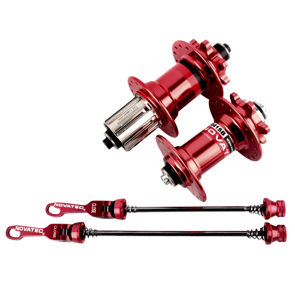 Novatec MTB Hub D041SB D042SB Mountain Bicycle Cube 28H 32H 36H Bike HG Bearing Cube 7 8 9 10 11 12 Speed Disc Brake QR Hub