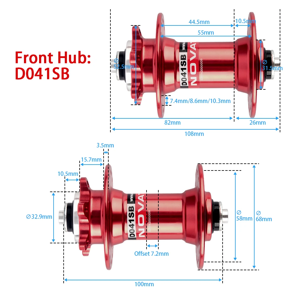 Novatec MTB Hub D041SB D042SB Mountain Bicycle Cube 28H 32H 36H Bike HG Bearing Cube 7 8 9 10 11 12 Speed Disc Brake QR Hub