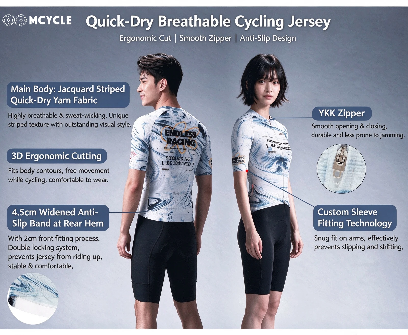 Mcycle Quick Dry Men's Cycling Jersey Short Sleeve Breathable Road Bike Top Lightweight Bicycle Wear for Men And Women