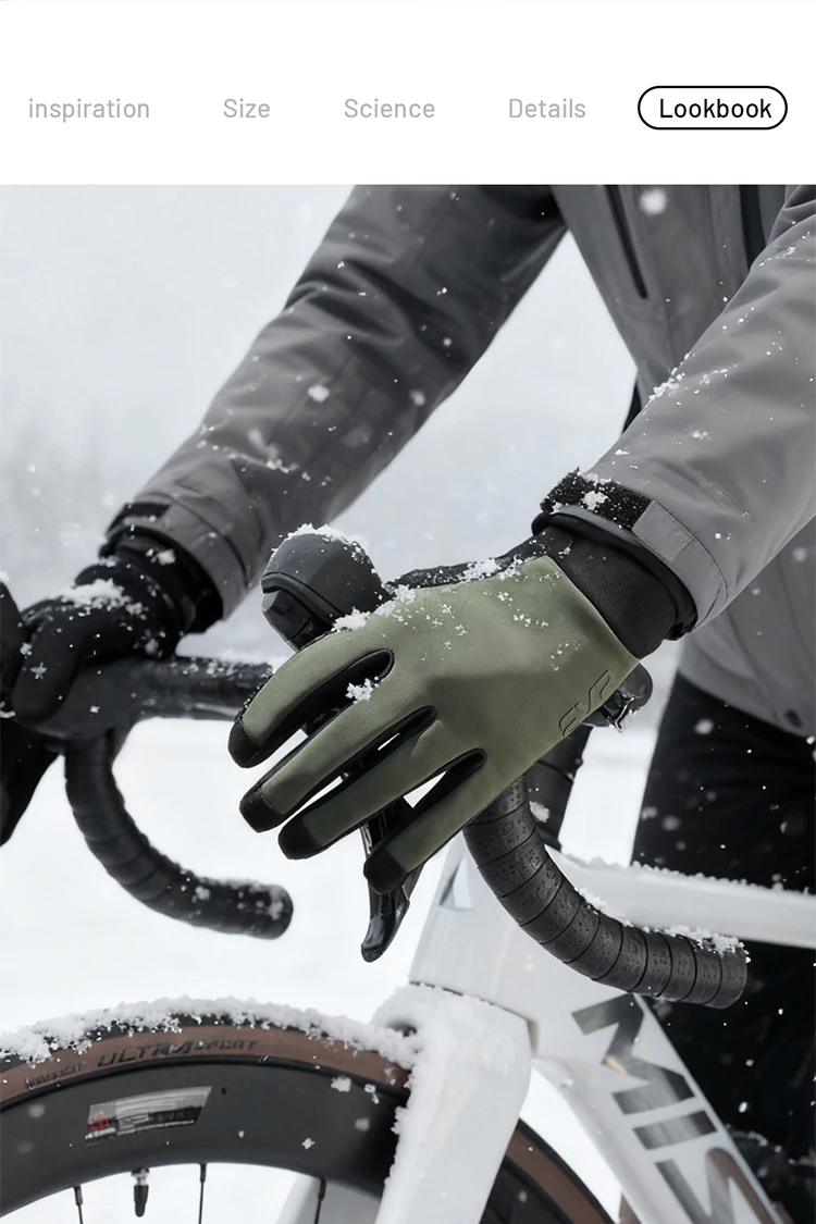 EVR Winter Cycling Gloves Windproof Fleece Thermal Full Finger Bike Gloves Men's Women's Road MTB Cycling Gloves Outdoor Sports