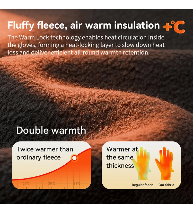 EVR Winter Cycling Gloves Windproof Fleece Thermal Full Finger Bike Gloves Men's Women's Road MTB Cycling Gloves Outdoor Sports