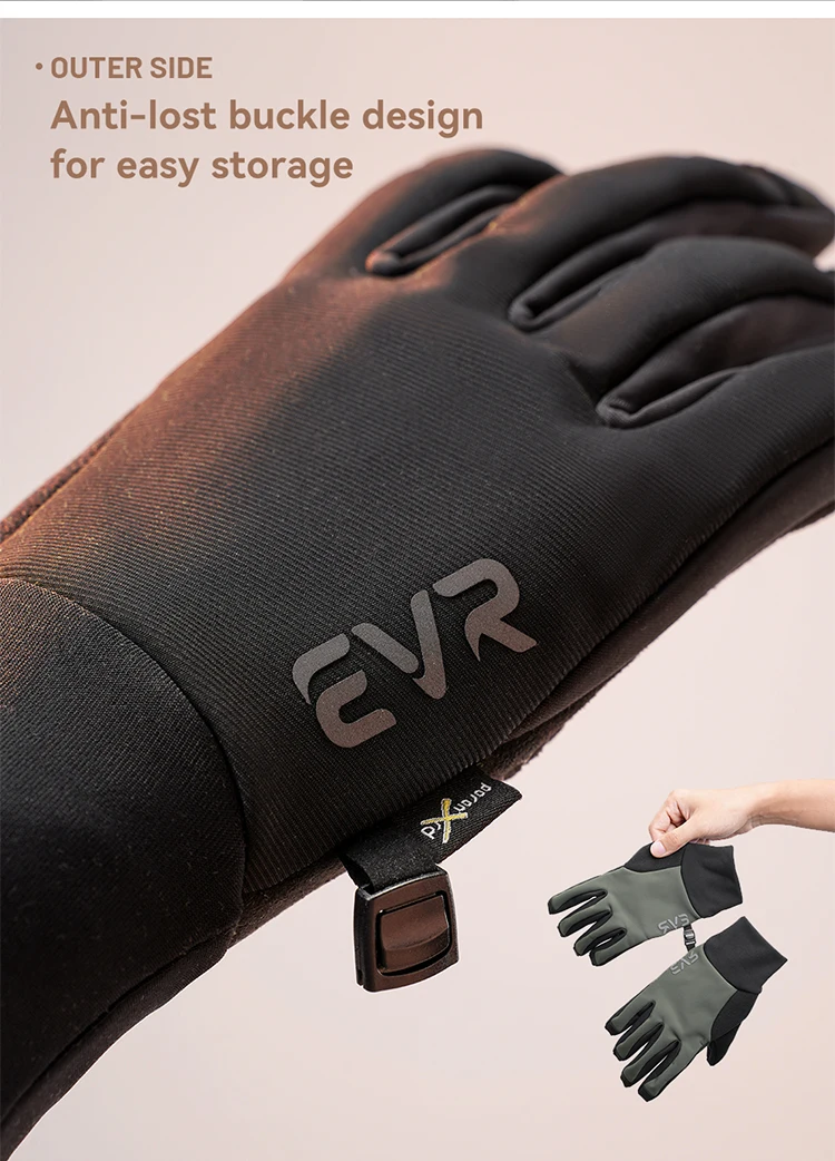 EVR Winter Cycling Gloves Windproof Fleece Thermal Full Finger Bike Gloves Men's Women's Road MTB Cycling Gloves Outdoor Sports