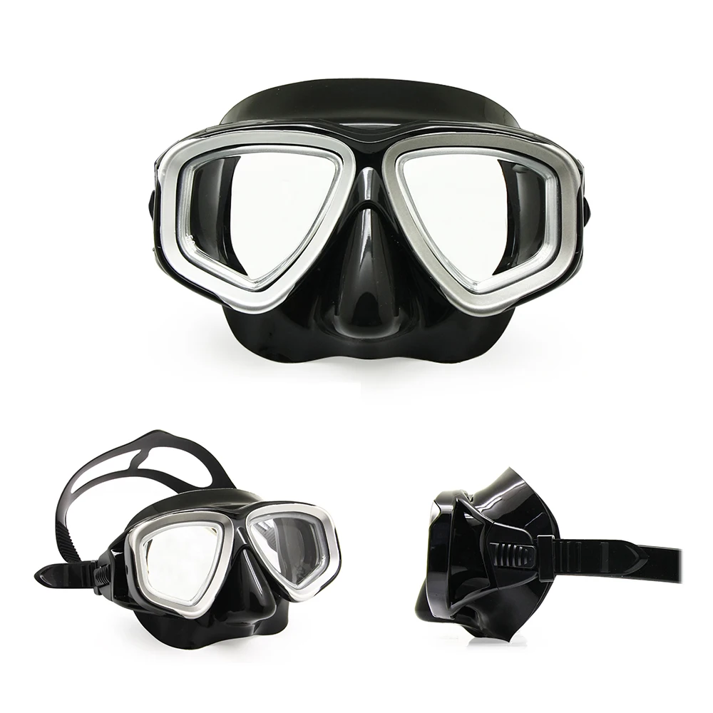 Optical Diving Gear Kit Myopia Snorkel Set, Different Strength for Each Eye, Nearsighted Dry Top Scuba Mask