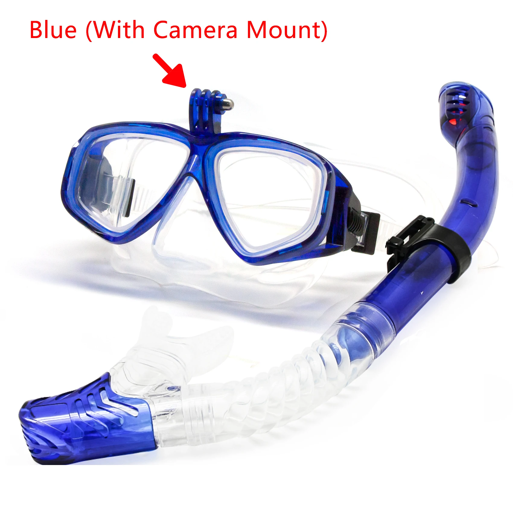 Optical Diving Gear Kit Myopia Snorkel Set, Different Strength for Each Eye, Nearsighted Dry Top Scuba Mask