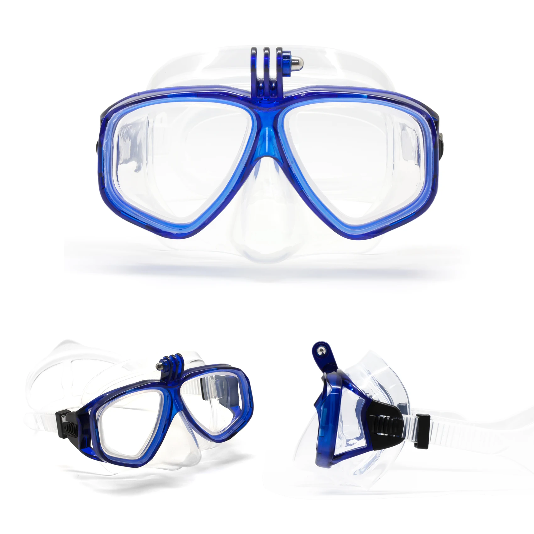 Optical Diving Gear Kit Myopia Snorkel Set, Different Strength for Each Eye, Nearsighted Dry Top Scuba Mask