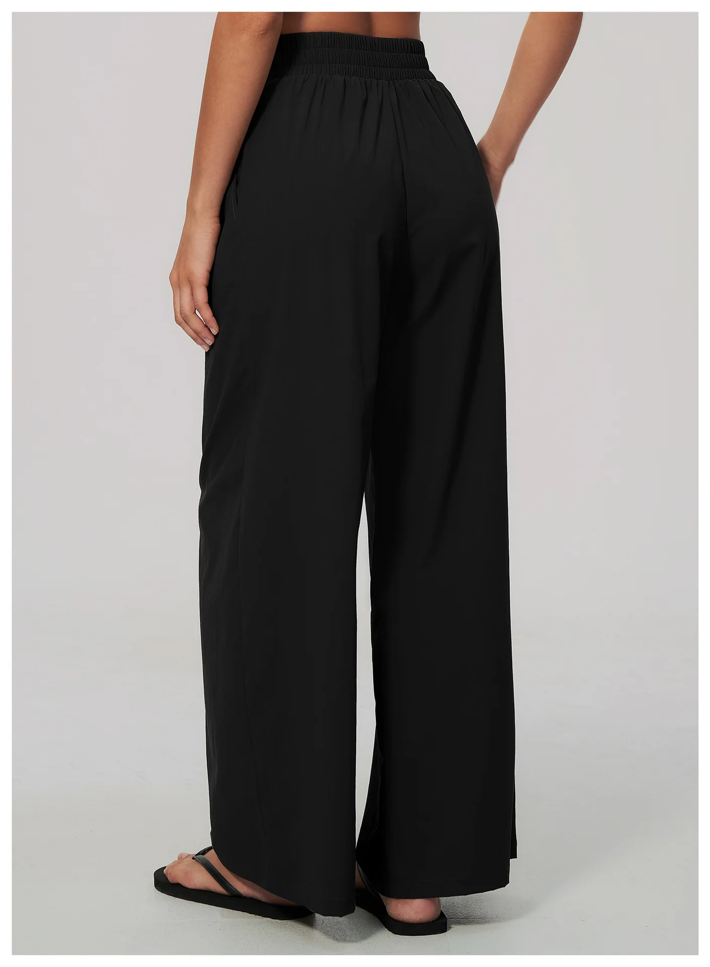Women Pleated Wide Leg Pants Fitness Running Yoga Pants High Waist Gym Workout Straight Leggings Pilates Running Sports Trousers