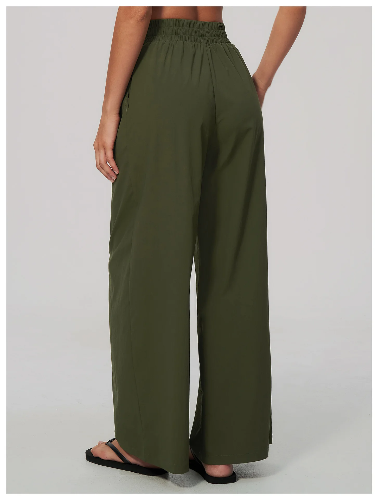 Women Pleated Wide Leg Pants Fitness Running Yoga Pants High Waist Gym Workout Straight Leggings Pilates Running Sports Trousers