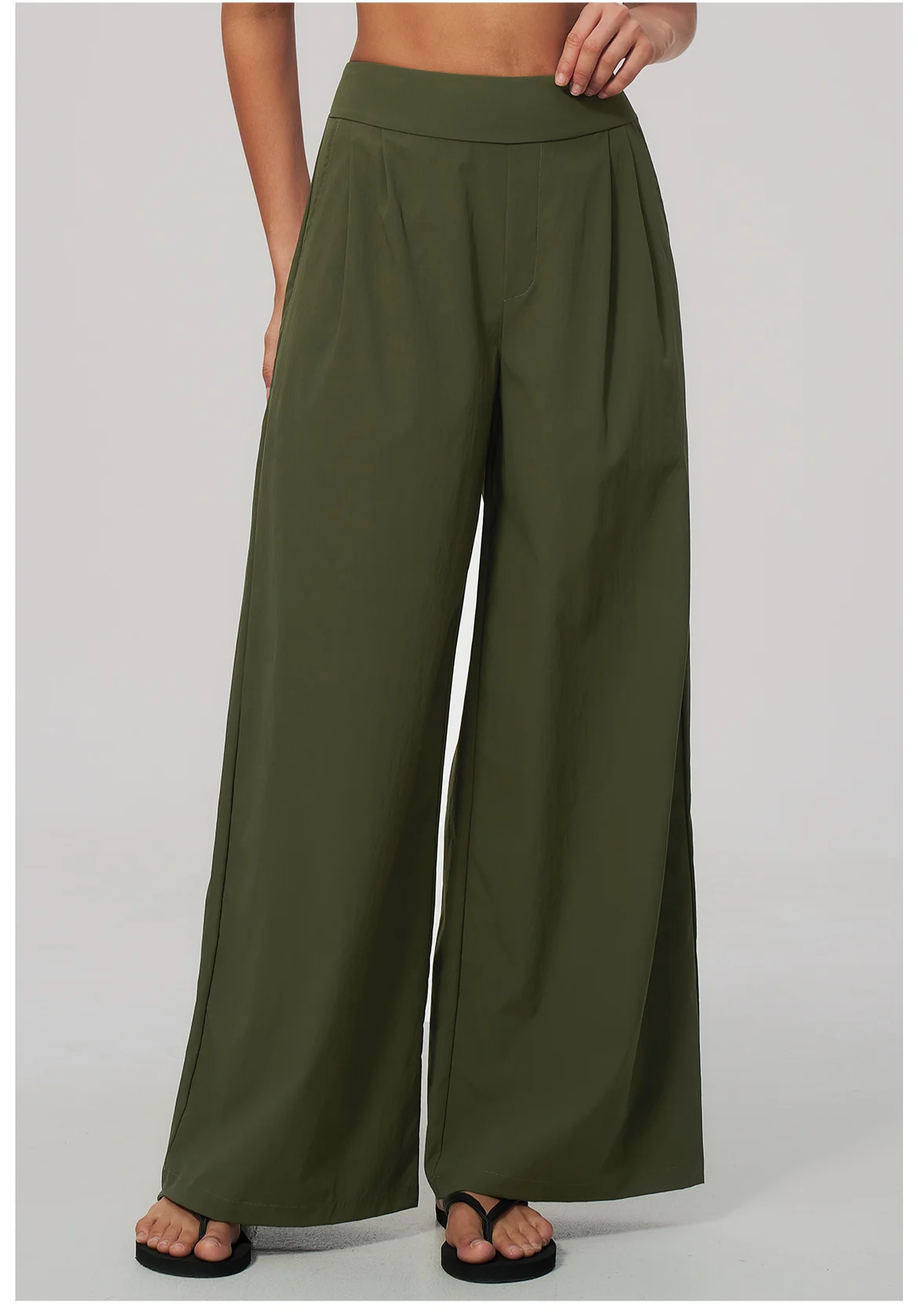 Women Pleated Wide Leg Pants Fitness Running Yoga Pants High Waist Gym Workout Straight Leggings Pilates Running Sports Trousers