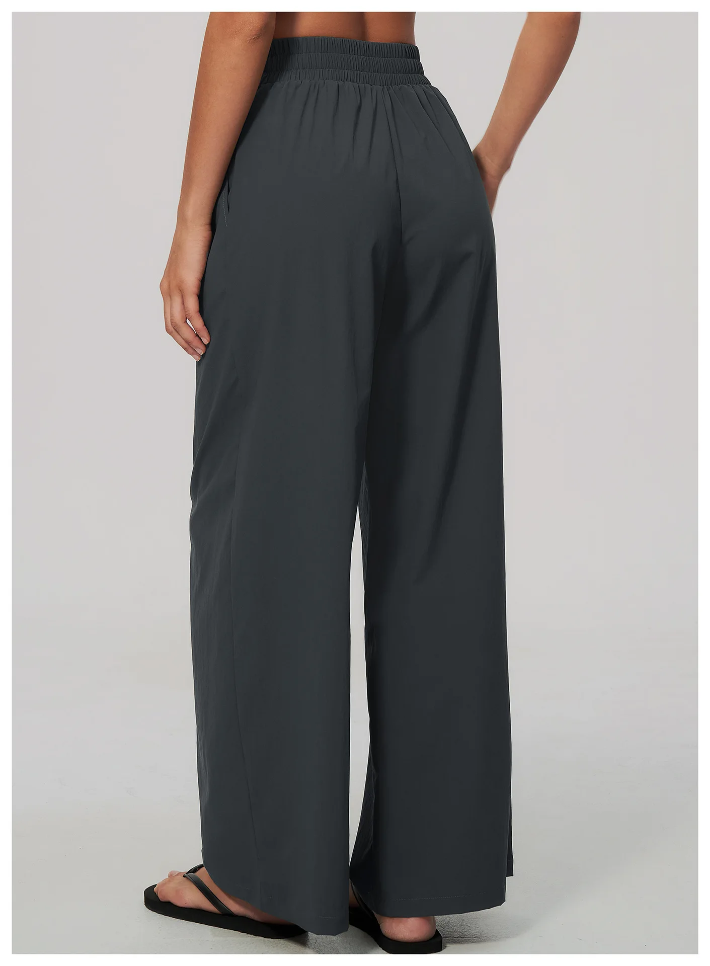 Women Pleated Wide Leg Pants Fitness Running Yoga Pants High Waist Gym Workout Straight Leggings Pilates Running Sports Trousers