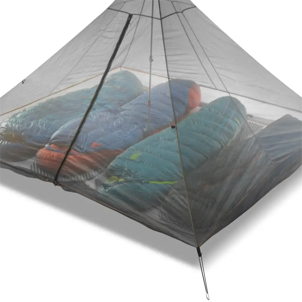 Ultralight Camping Tent 2-4 Person Outdoor 40D Nylon Silicone Coated Rodless Pyramid Large Tent Breathable 3-4 Season Inner Tent
