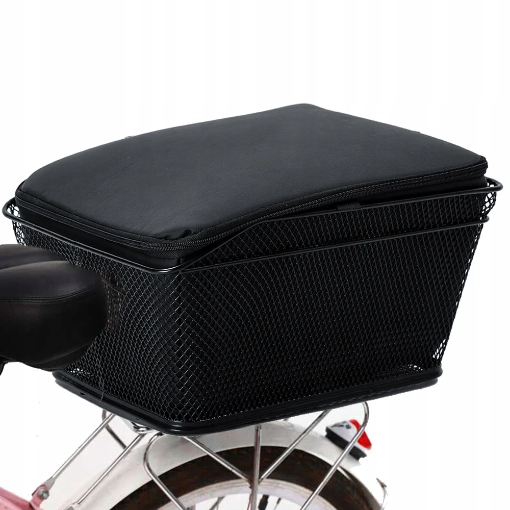 Waterproof Rear Bike Basket 10kg – Black Foldable Bicycle Cargo Rack Bag, Quick Release, 20L for Shopping & Storage