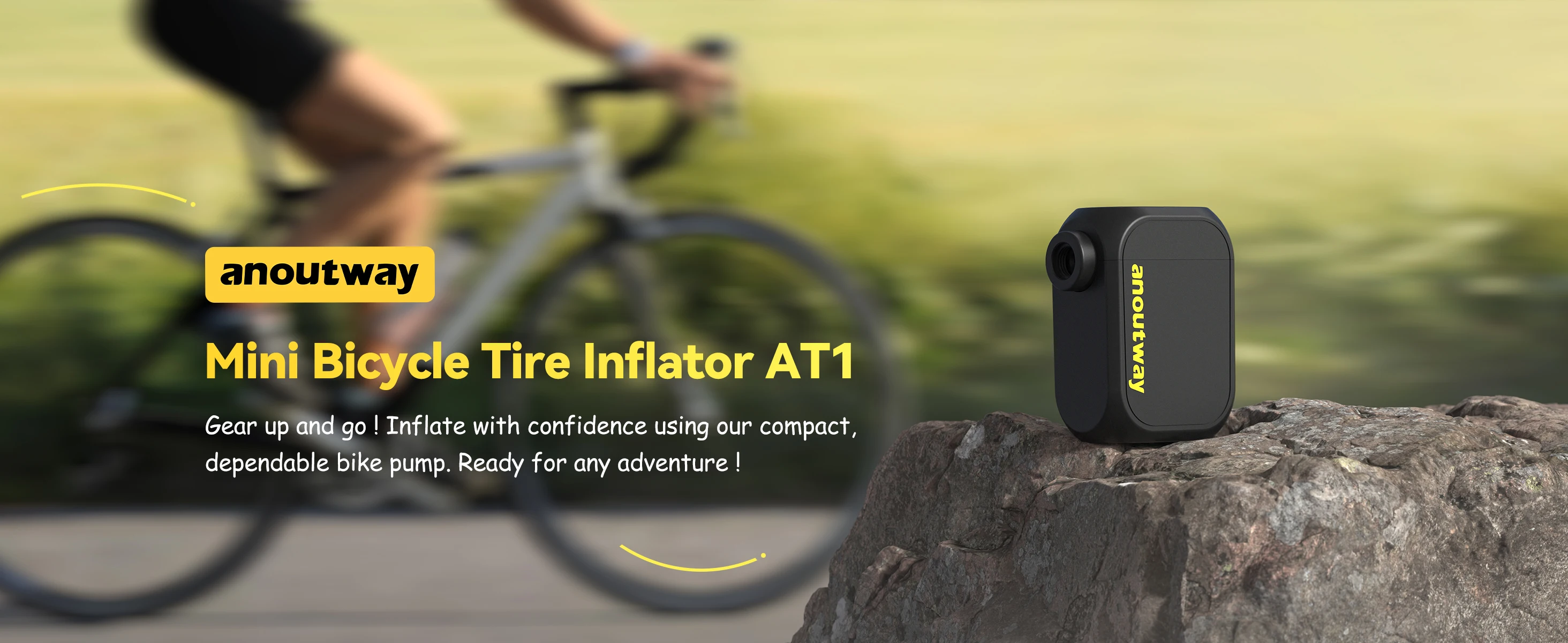 Anoutway AT1 Mini Bicycle Pump Air Inflator 120PSI Rechargeable Schrader Presta Valve Inflatable Bike Tire Pump AS210