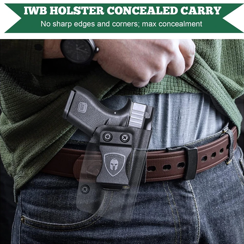 IWB Kydex Holster,Only Fit For Glock 42,Inside Waistband Concealed Carry Holster,1.5 Inch belt,Right /Left Hand Option