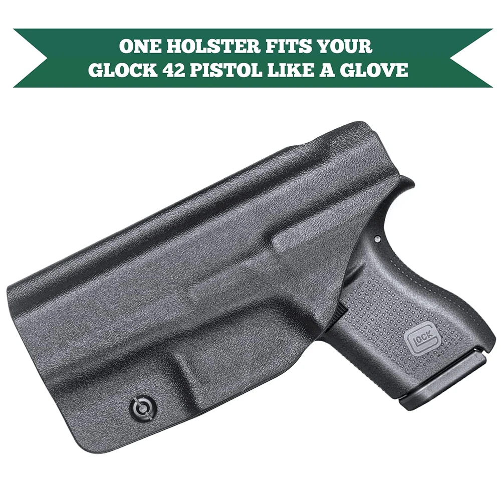 IWB Kydex Holster,Only Fit For Glock 42,Inside Waistband Concealed Carry Holster,1.5 Inch belt,Right /Left Hand Option