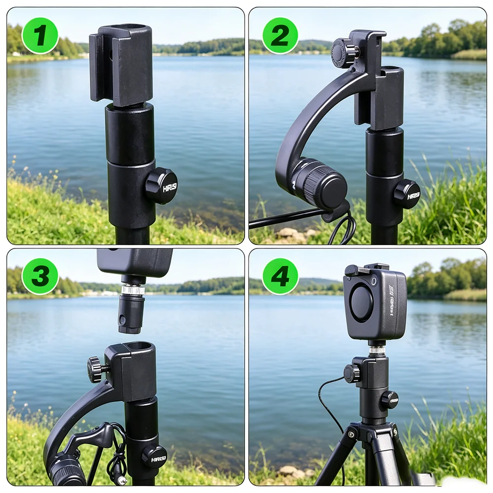 Hirisi B2030 LED Carp Fishing Swingers Set Bite Bobbins Bite Hangers Quick Change Connector Night Carp Angling Tackle Accessory