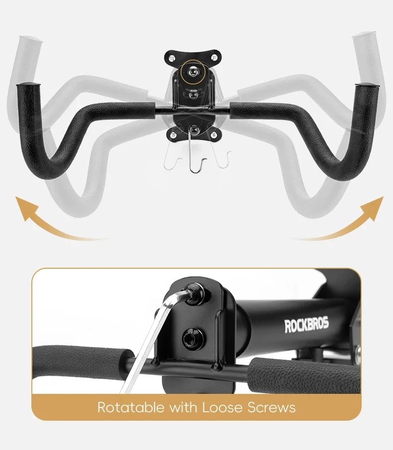ROCKBROS Local Ship Bike Rack Wall Mount Garage Home Adjustable Rack Horizontal Bike Hook Thickened Reinforced Bike Holder