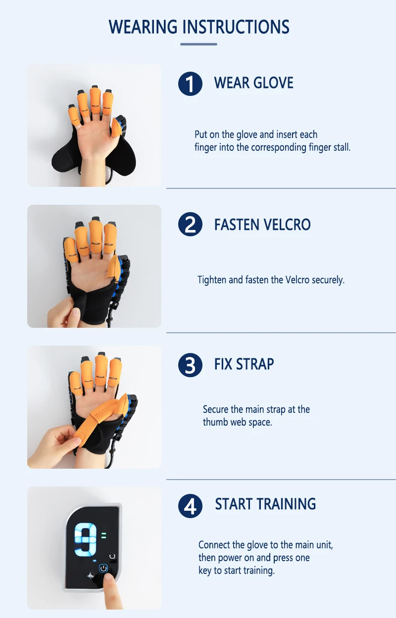 Smart Robotic Training Glove for Hand Exercise Electric Finger Flexibility Workout Device Home Fitness Tool