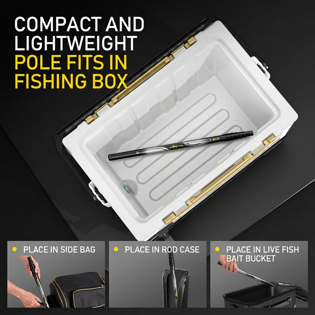 Telescopic Fishing Net 2.8m Carbon Fiber Landing Net with Lightweight Tough Pole for Freshwater Saltwater