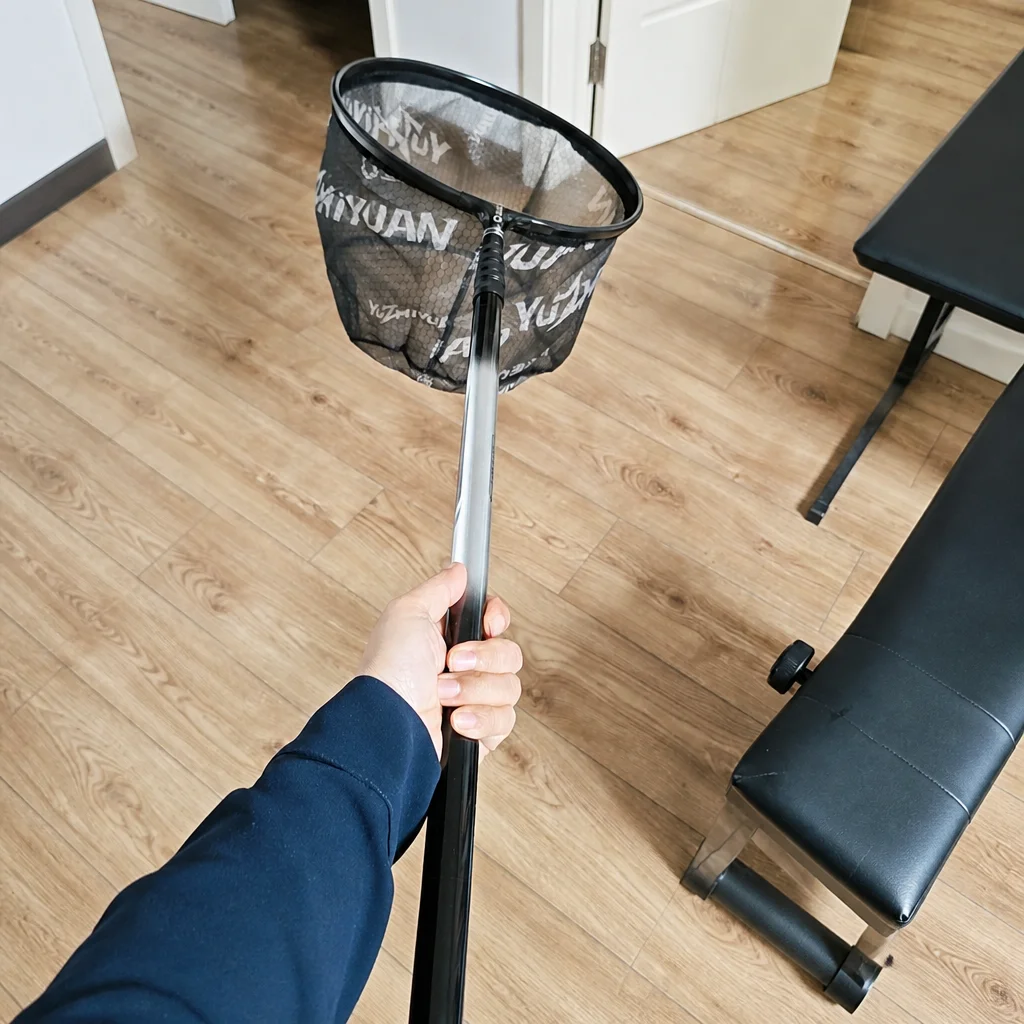 Telescopic Fishing Net 2.8m Carbon Fiber Landing Net with Lightweight Tough Pole for Freshwater Saltwater