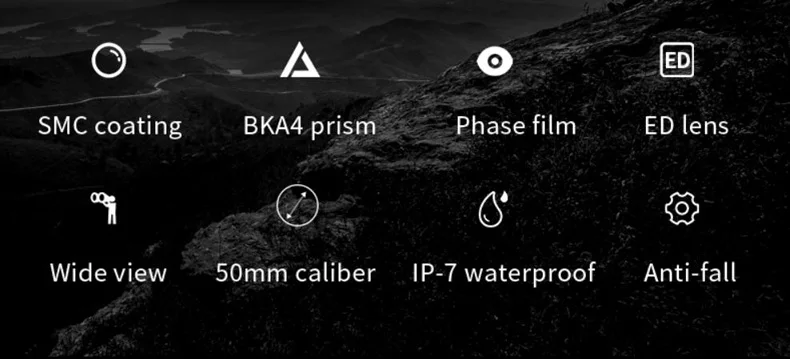 Professional ED Lens 10X50/12X50 Binoculars High Reflective SMC IPX7 Waterproof Bak4 Optics Telescope Low Dispersion For Hunting
