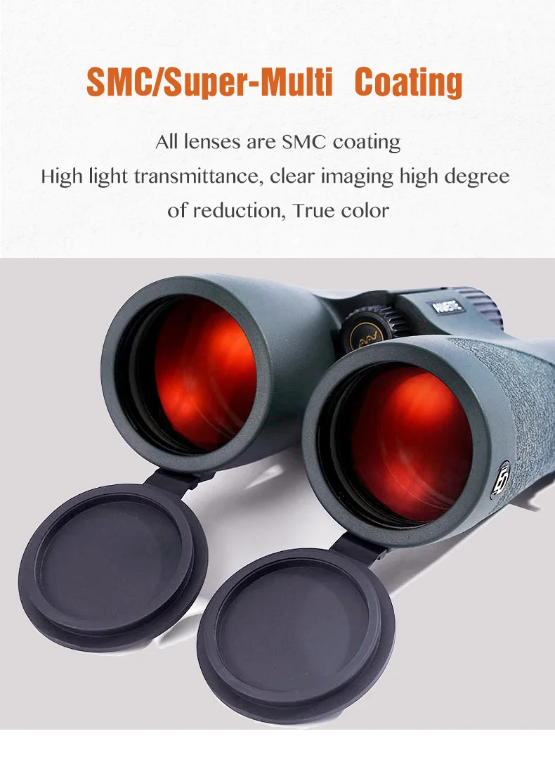 Professional ED Lens 10X50/12X50 Binoculars High Reflective SMC IPX7 Waterproof Bak4 Optics Telescope Low Dispersion For Hunting