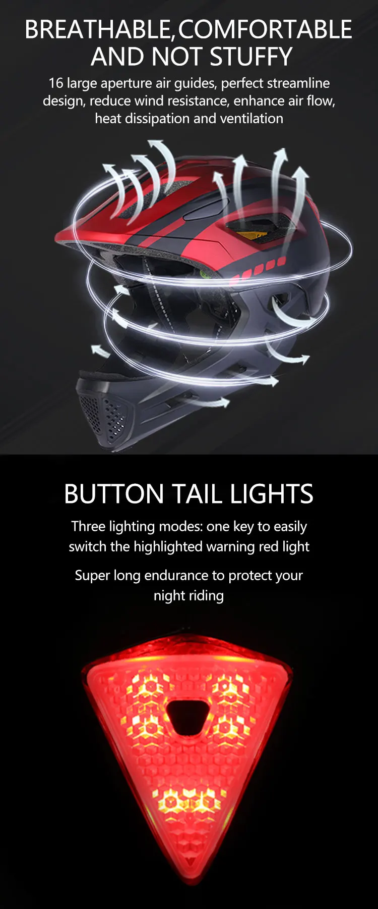 Eastinear2023 High Quality Children's Bicycle Helmet Full Face Detachable Outdoor Sports Skateboard Roller Skating Riding Helmet