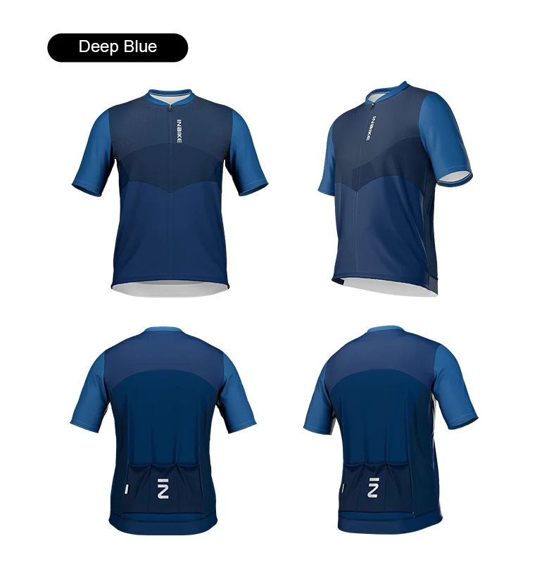 NBIKE Cycling Bike Jersey Mens Plus Size Short Sleeve Quick Dry with 3 Rear Pockets Moisture Wicking Full Zipper MTB Bike Shirt
