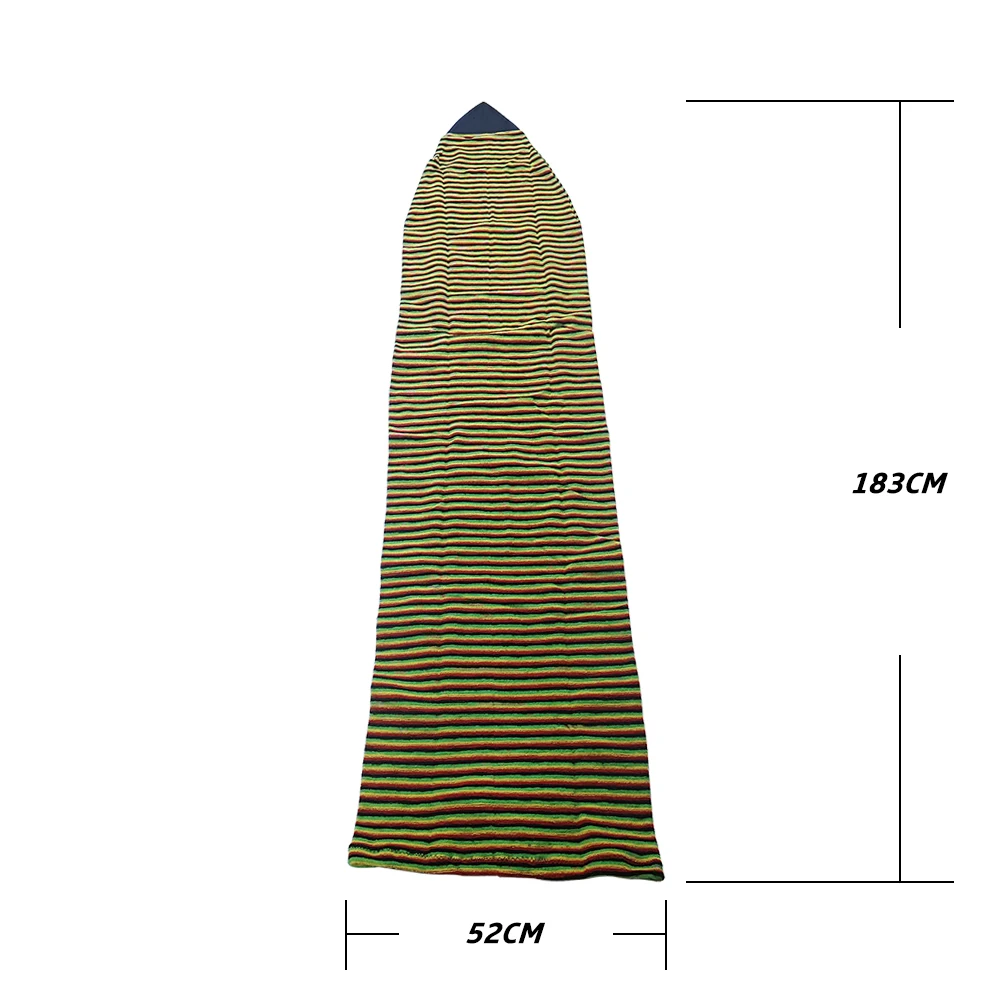 6FT Surfboard Socks Cover Rainbow Knitted Stretch All Board Protective Storage Drawstring Bag For Shortboard Funboard Fishboard