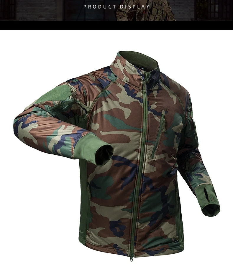 Outdoor Waterproof Camouflage Tactical Jacket Men Autumn Winter Thin Warm Fleece Hooded Coat Windbreaker Hiking Bomber Jackets