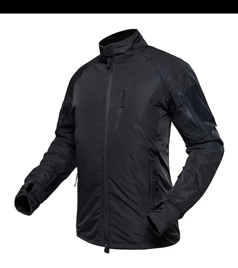 Outdoor Waterproof Camouflage Tactical Jacket Men Autumn Winter Thin Warm Fleece Hooded Coat Windbreaker Hiking Bomber Jackets