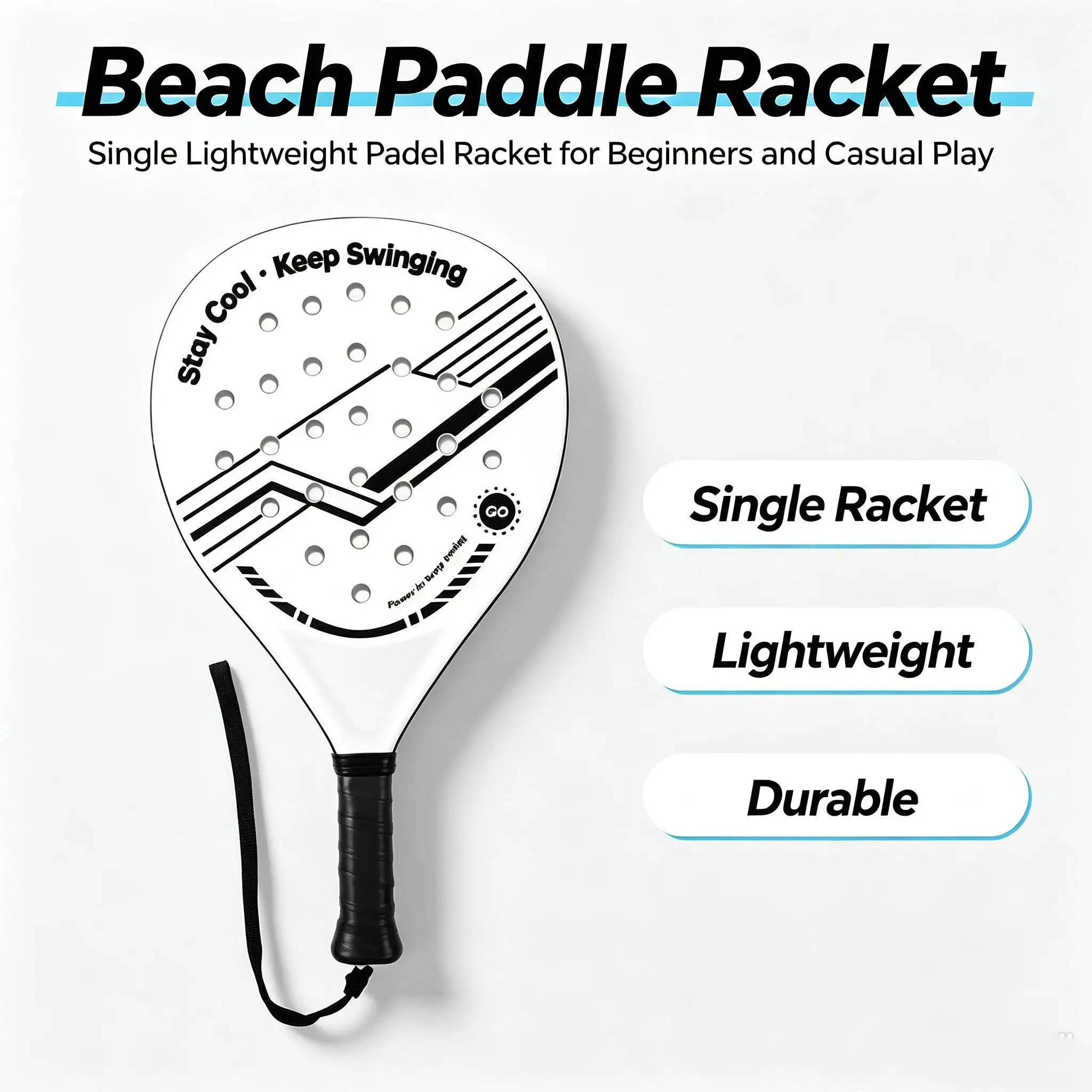 Budget-Friendly Padel Tennis Racket for Beginners Intermediates Durable Anti-Vibration Handle Plastic Grip