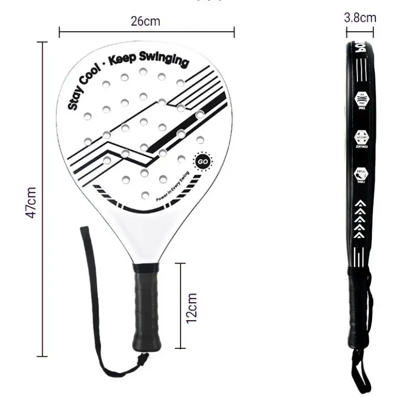 Budget-Friendly Padel Tennis Racket for Beginners Intermediates Durable Anti-Vibration Handle Plastic Grip