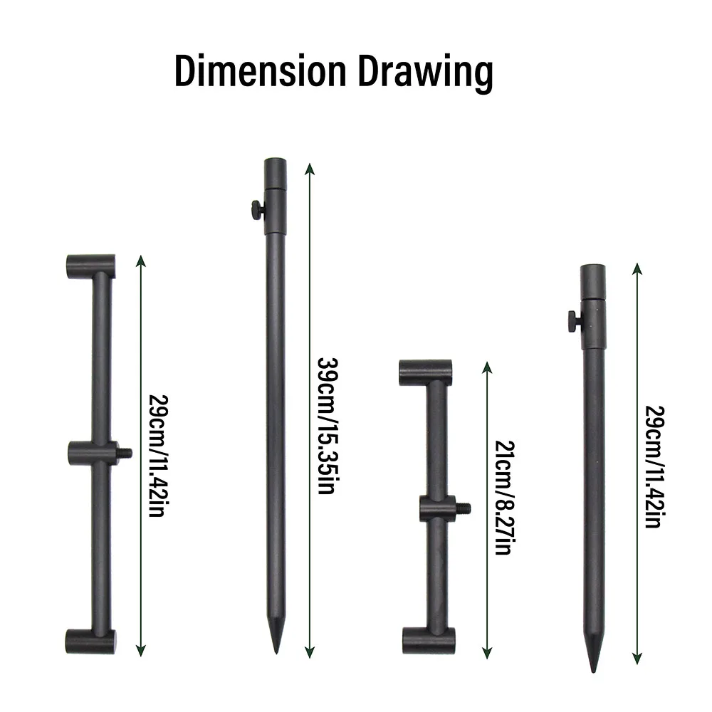 JSFUN Carp Fishing Tackle Rod Pod Set With Bag 2 Set Bank Sticks 2/3 Head Rod Buzz Bars Fishing Rod Holder Set