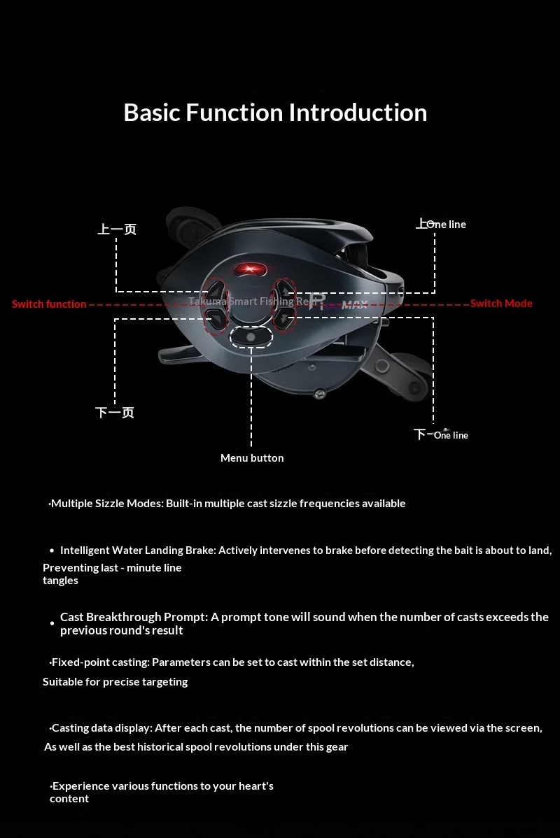 Takuma 26 New P1dc Max Baitcasting Reel Hologram Intelligent Control Electronic Brake Anti Backlash Long Casting Universal Lure