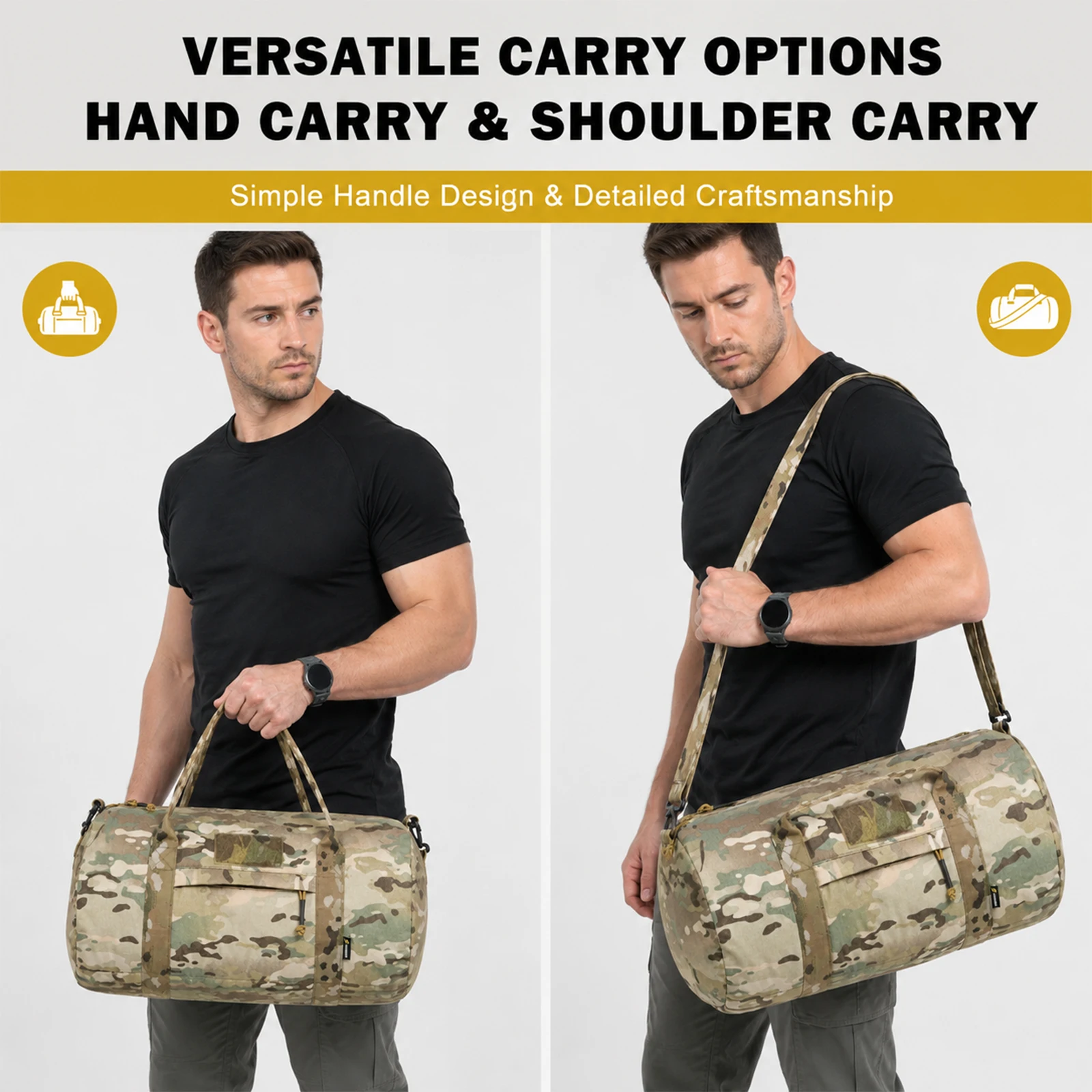 VOTAGOO 30L Tactical Travel Bag Large Capacity Storage Handbag Fitness Gym Duffel for Men Outdoor Sports