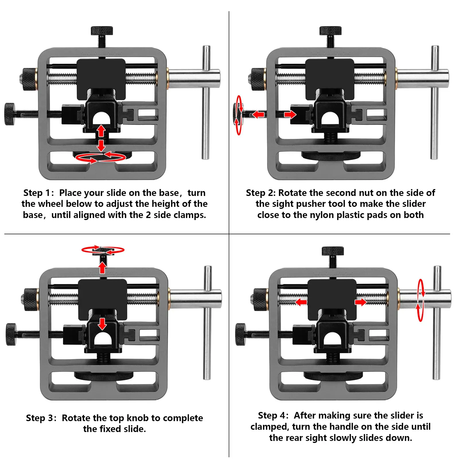 Pridefend Sight Pusher for Square Slides,Sight Pusher Tool, Heavy Duty Pistol Rear Sight Pusher Adjustment Sight Pusher