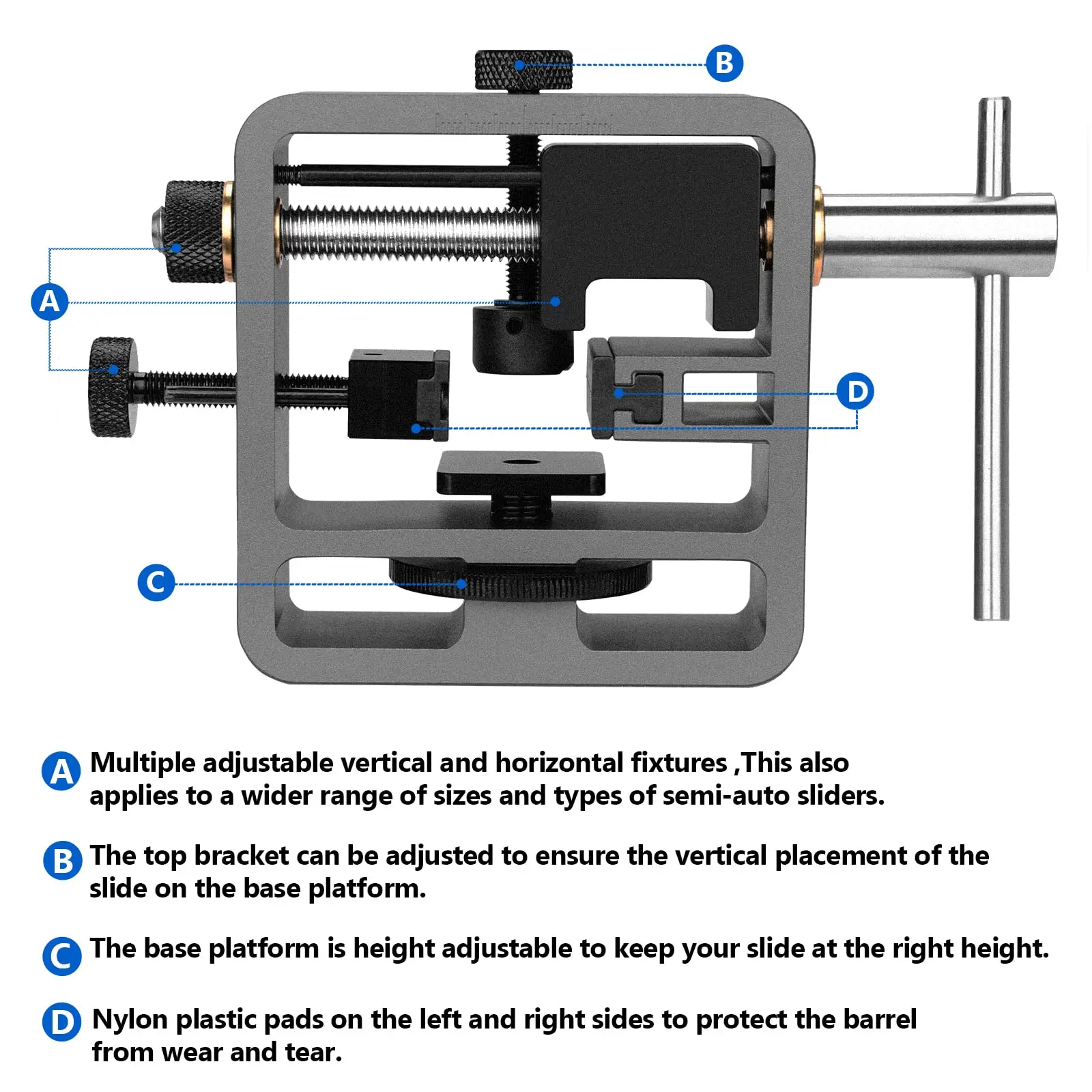 Pridefend Sight Pusher for Square Slides,Sight Pusher Tool, Heavy Duty Pistol Rear Sight Pusher Adjustment Sight Pusher
