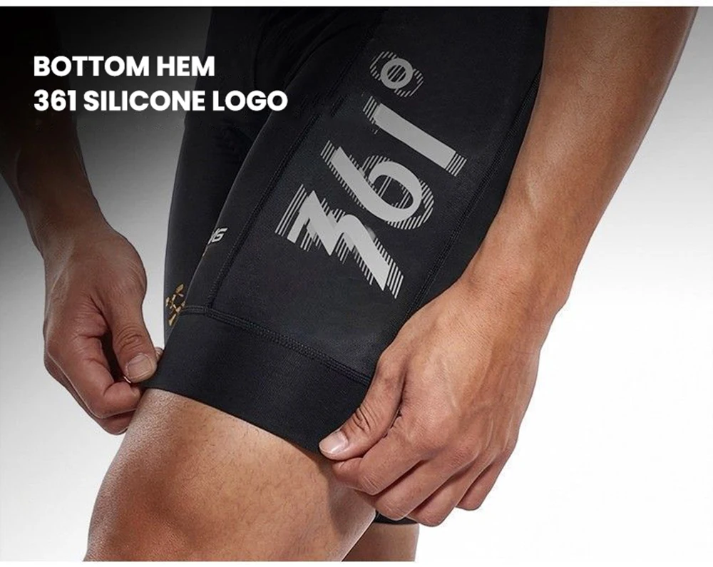 361 Degrees Cycling Bretelle Seamless Pro Men Cycling Bib Shorts Elastic Interface Cushion High Elasticity Breathable Bib Shorts