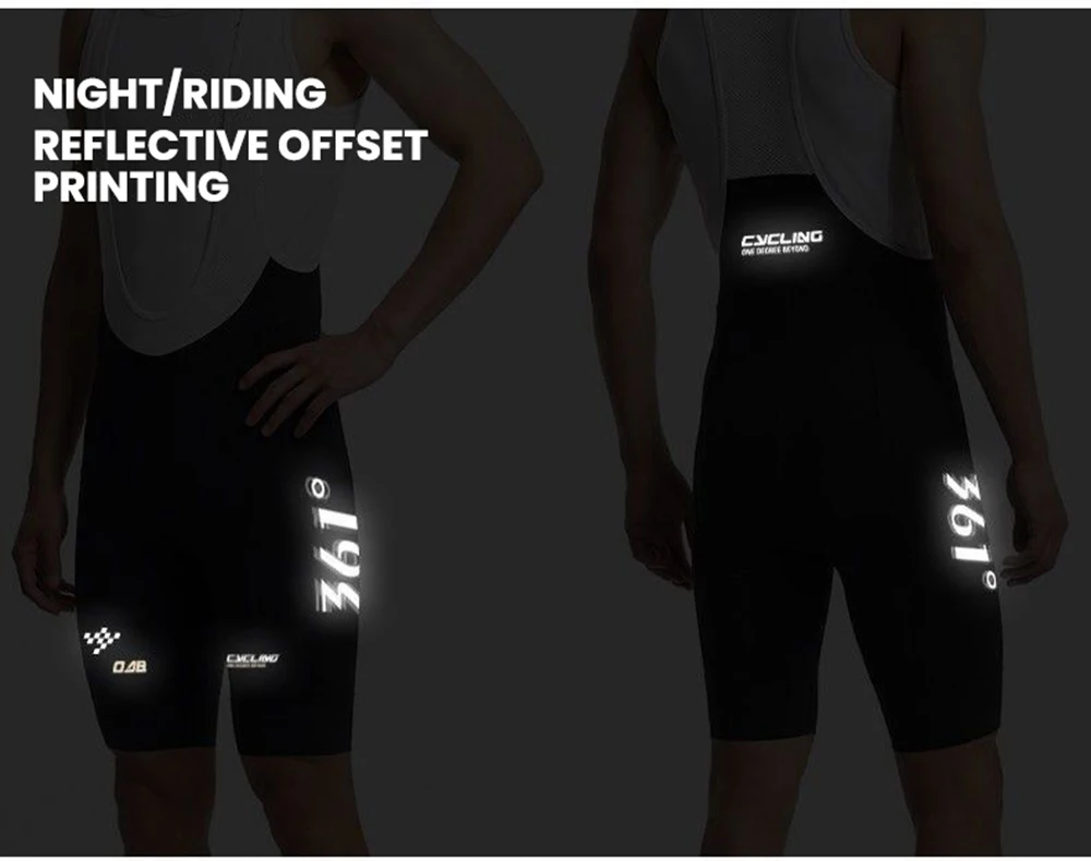 361 Degrees Cycling Bretelle Seamless Pro Men Cycling Bib Shorts Elastic Interface Cushion High Elasticity Breathable Bib Shorts