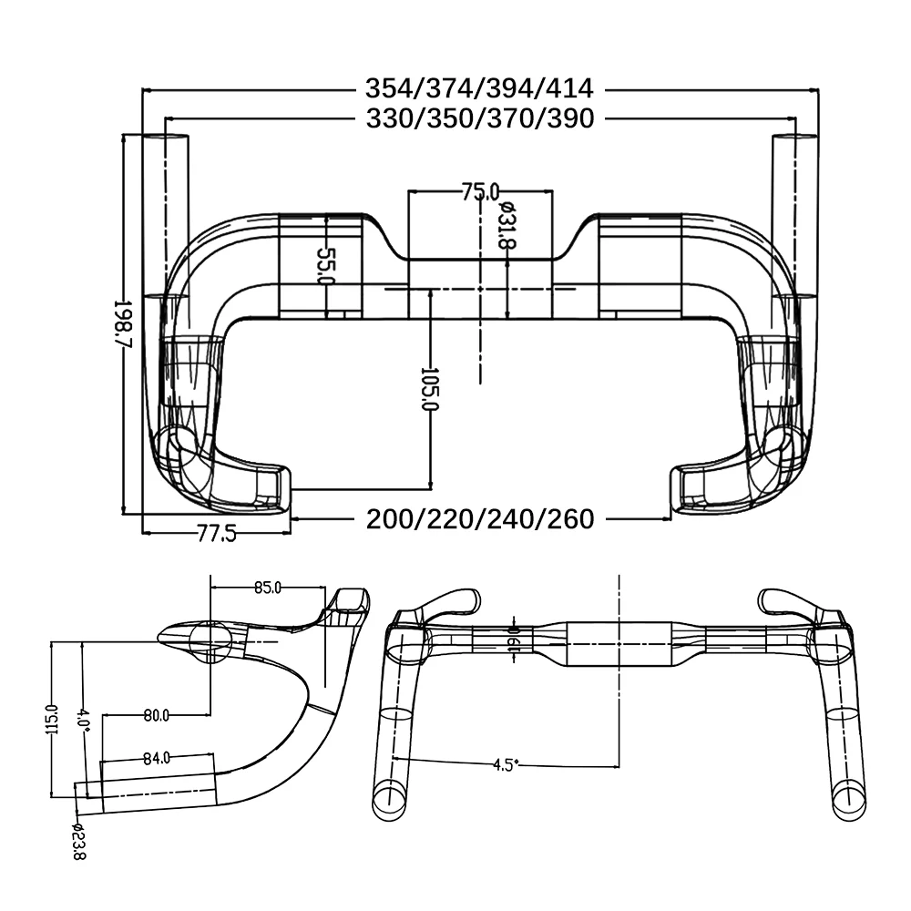 2027 UCI New Regulations BALUGOE Carbon Fiber Competition Track Bicycle Handlebar TT Handlebar High Intensity Fixed Gear Handle