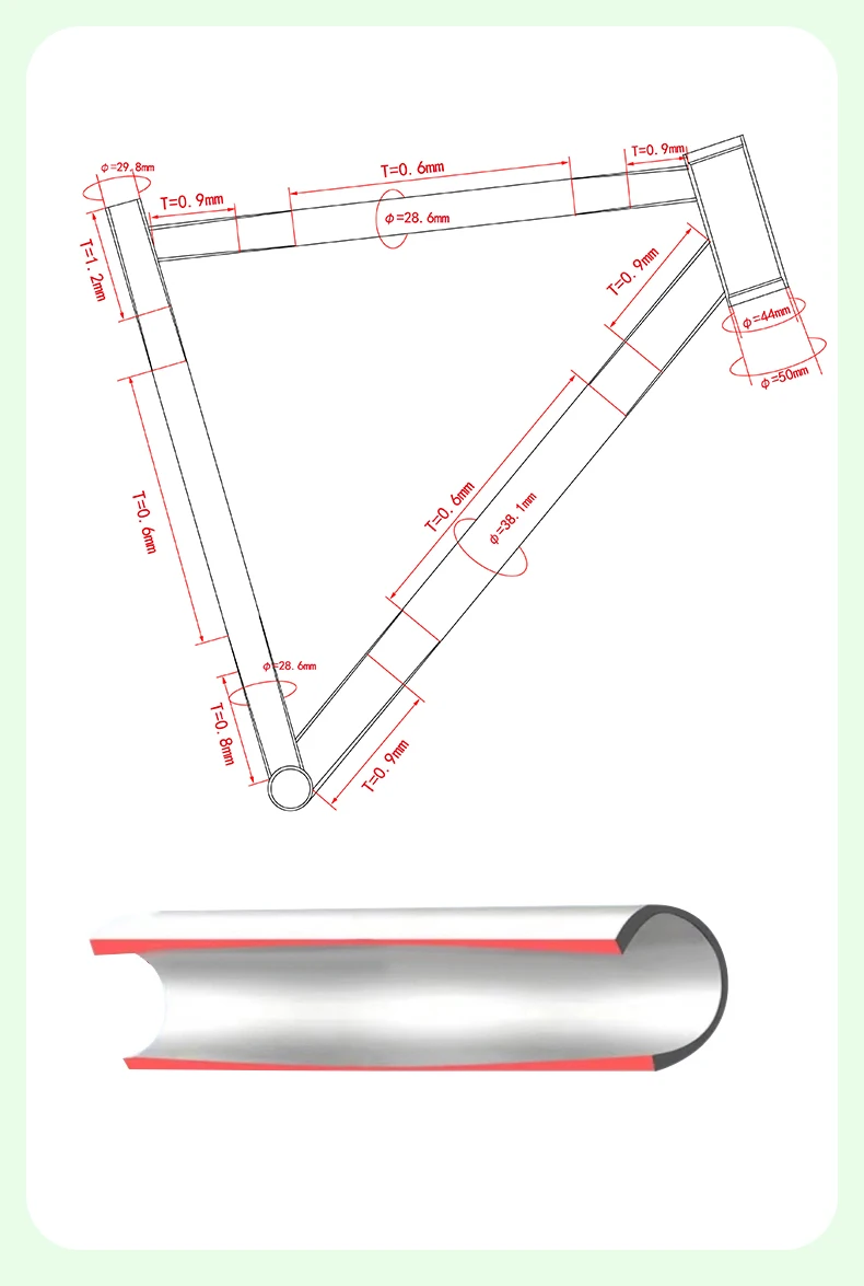 TQIQT Gravel Frame 700C Road Rack Off-Road Bicycle Rack 4130 Chromium Molybdenum Steel Barrel Shaft Disc Brake Frame Bike Part