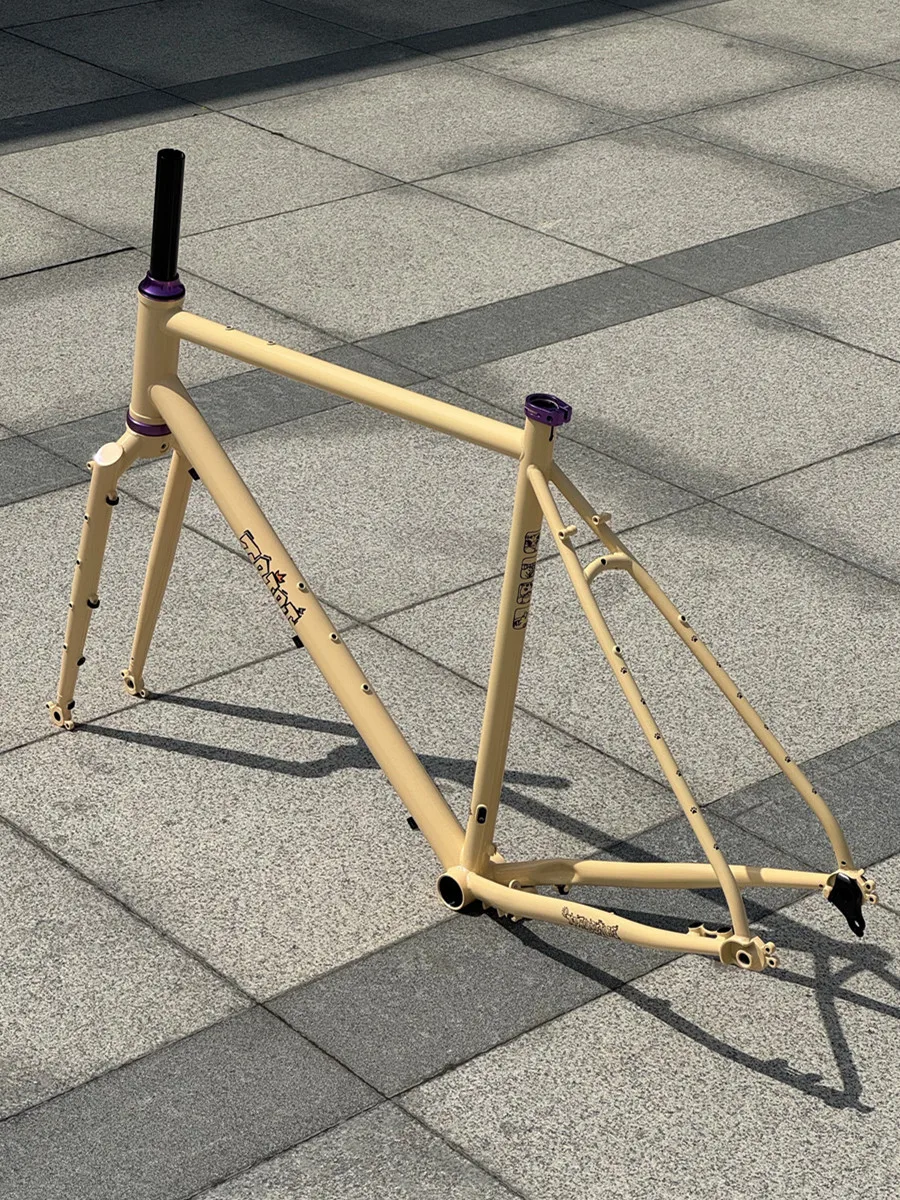 TQIQT Gravel Frame 700C Road Rack Off-Road Bicycle Rack 4130 Chromium Molybdenum Steel Barrel Shaft Disc Brake Frame Bike Part