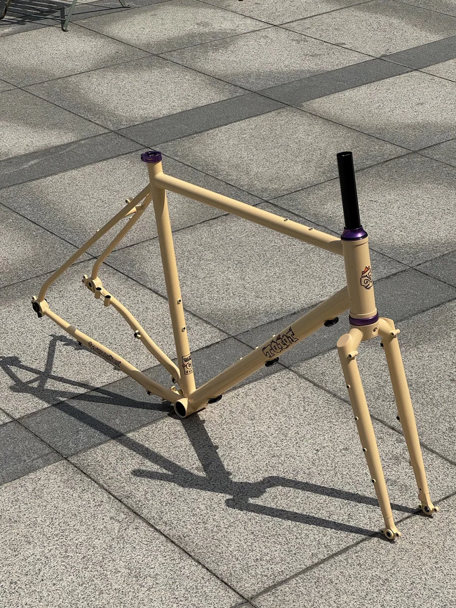 TQIQT Gravel Frame 700C Road Rack Off-Road Bicycle Rack 4130 Chromium Molybdenum Steel Barrel Shaft Disc Brake Frame Bike Part