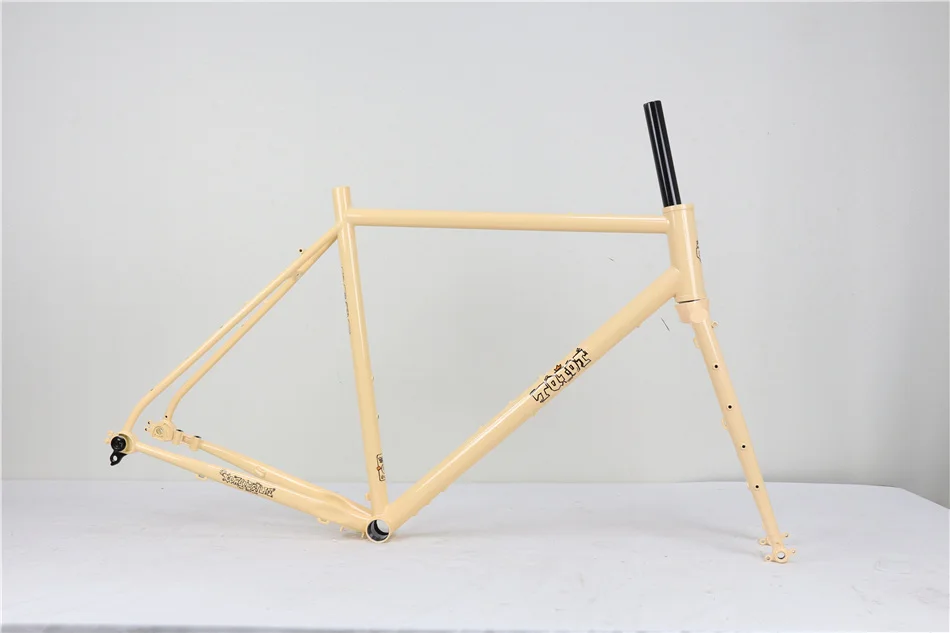 TQIQT Gravel Frame 700C Road Rack Off-Road Bicycle Rack 4130 Chromium Molybdenum Steel Barrel Shaft Disc Brake Frame Bike Part