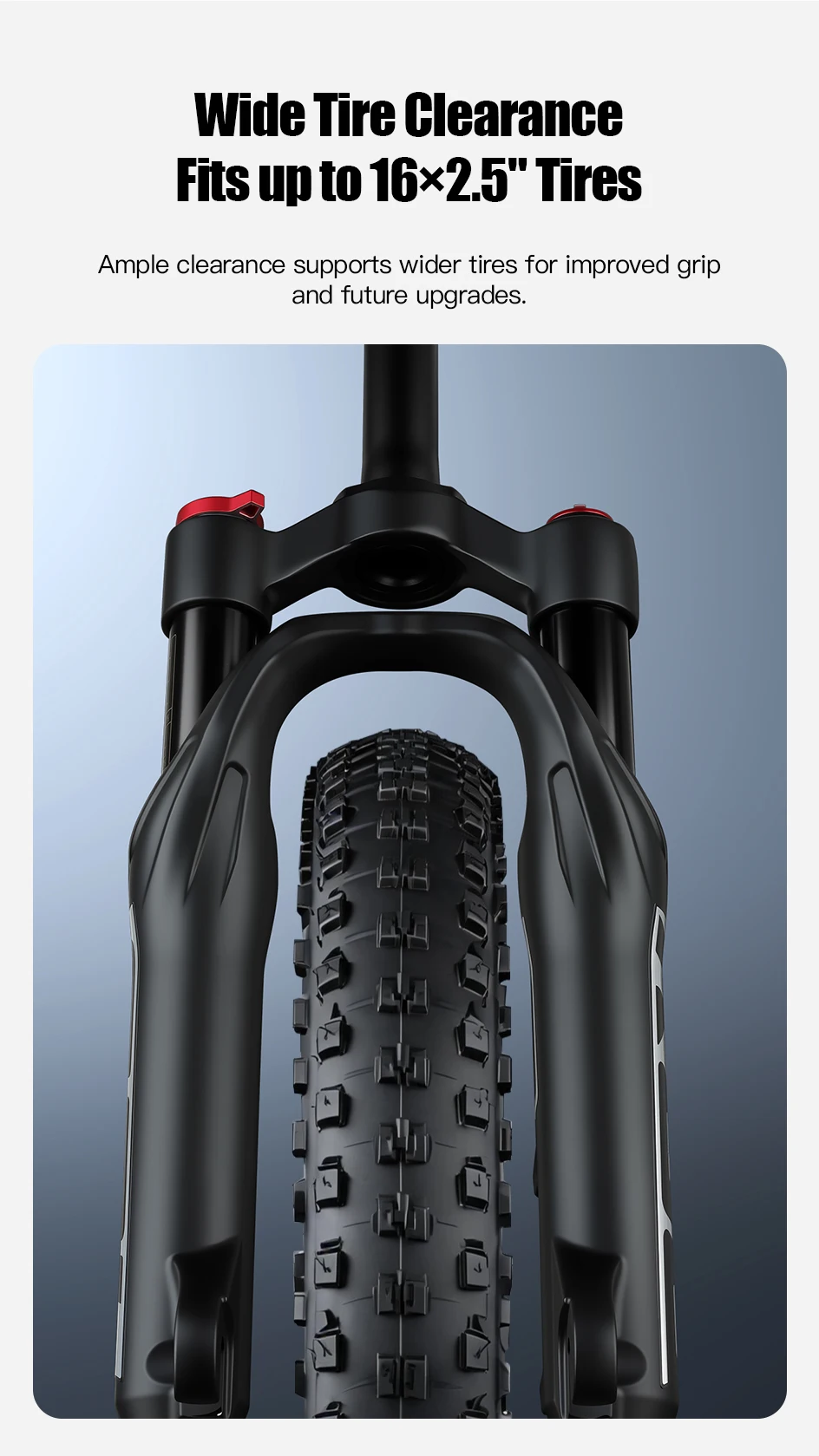 BOLANY Bicycle 16-inch Air Fork Children's Mountain Bike Suspension Fork Straight Tube 85mm Travel 9x100mm QR for MTB/Kids Bike
