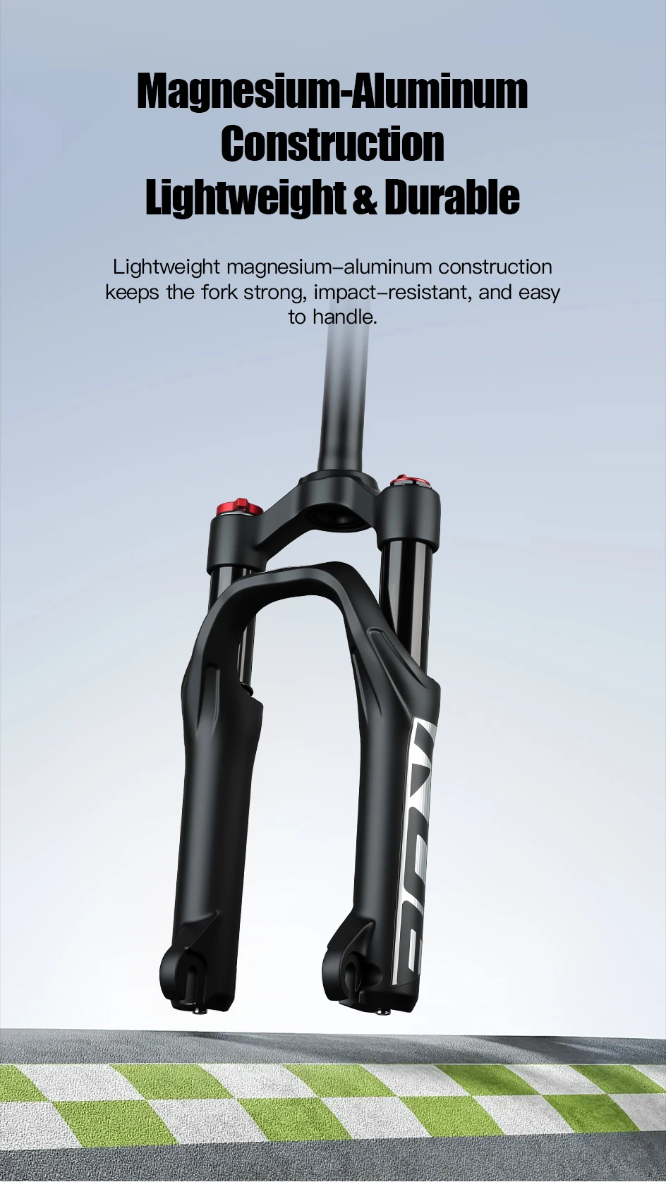 BOLANY Bicycle 16-inch Air Fork Children's Mountain Bike Suspension Fork Straight Tube 85mm Travel 9x100mm QR for MTB/Kids Bike