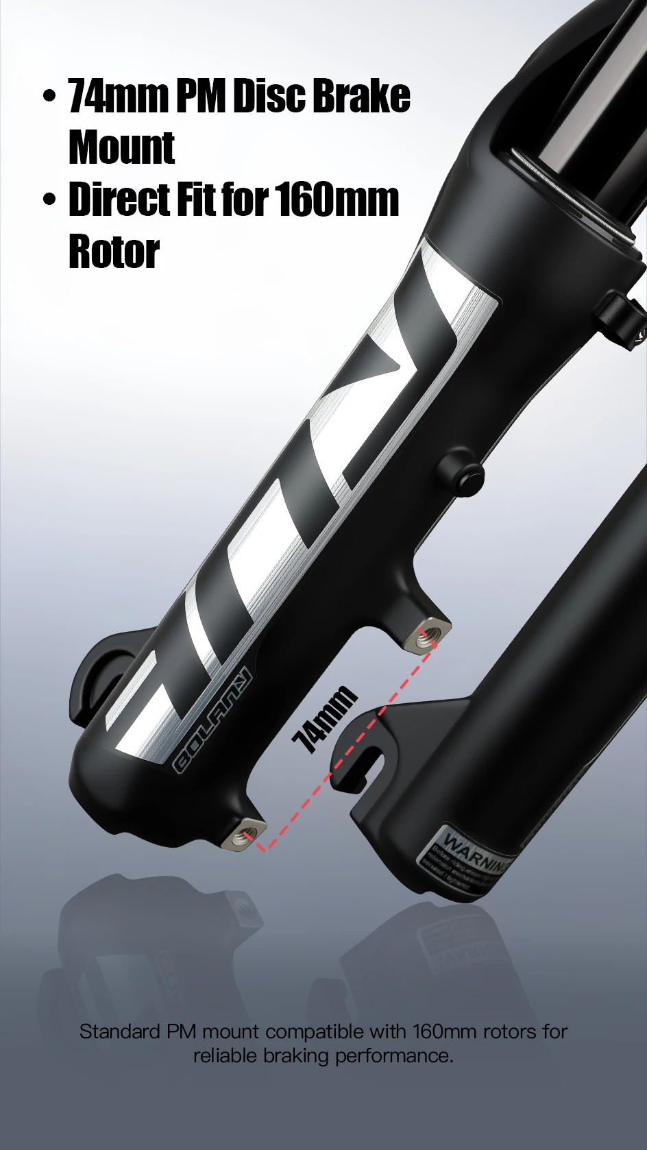 BOLANY Bicycle 16-inch Air Fork Children's Mountain Bike Suspension Fork Straight Tube 85mm Travel 9x100mm QR for MTB/Kids Bike